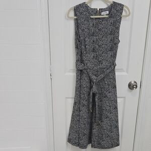 Calvin Klein Gray Textured Midi Dress